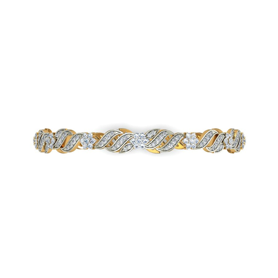 2.27ct Twisted Bloom Natural Diamond Bangle-SOLITAIREKART